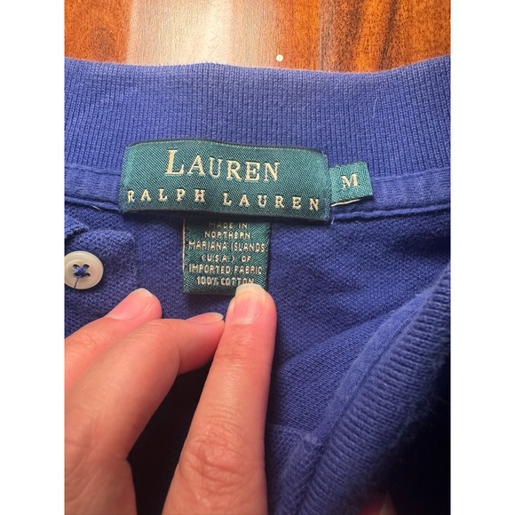 Ralph Lauren Shirt Womens SZ M Blue Polo Short Sleeve Chest Logo Short Sleeve - Picture 3 of 7